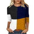 thumbnail image 1 of IROINID T-Shirts à Manches 3/4 pour Femmes, Blouse Mi-Longue Imprimée, Col Rond, Orange, 1 of 4