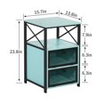 thumbnail image 5 of VECELO Nightstand with Flip Drawer and Shelf, Side End Table for Living Room/Bedroom, Blue, 5 of 8