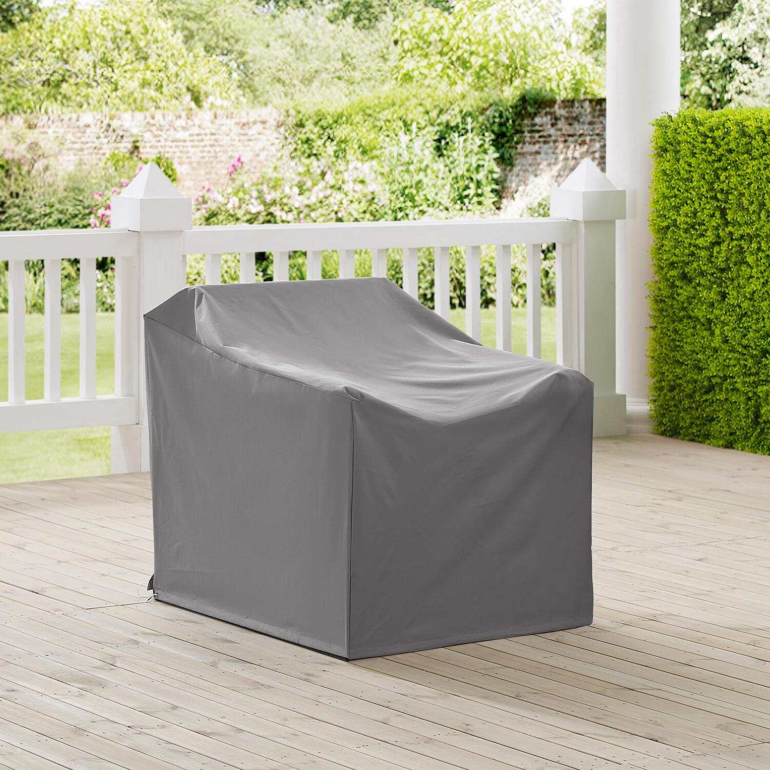 Outdoor Chair Cover - Heavy Duty Vinyl, Waterproof, Protective Patio Furniture Cover - Gray
