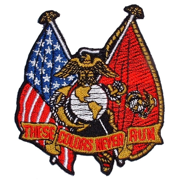 U.S.M.C. American & Marine Flag Patch 3"