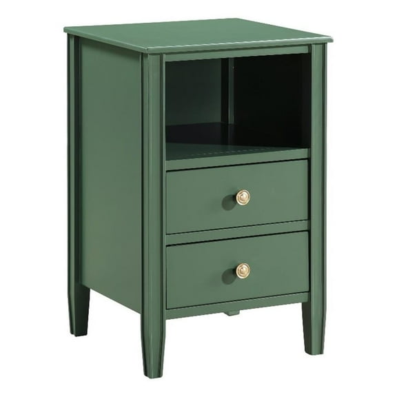 Pemberly Row 2-drawer Vintage Green Painted Wood Storage Nightstand
