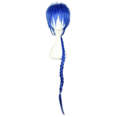 Unique Bargains Wigs for Women 39" Blue Wigs with Wig Cap Straight Hair