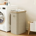 thumbnail image 2 of BGTREND Slim Laundry Hamper with Lid 85L Foldable Clothes Basket with Removable Mesh Bag & Handle for Closet Bathroom Bedroom (Beige), 2 of 7