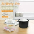thumbnail image 4 of Multi Mini Rice Cooker 2-cups Uncooked (1.2L), Portable Small Japanese Travel Rice Cooker with Non-Stick Inner Pot, Slow Cooker, Easy Presets,24 Hours Timer Delay & Keep Warm Function, Black, 4 of 6