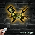 thumbnail image 3 of Craftnamesign Custom Grill Metal Wall Art LED Light, Personalized Backyard BBQ Name Sign, 3 of 5