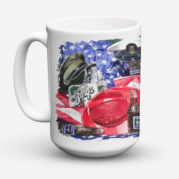 Carolines Treasures 1012CM15 Barqs and Armed Forces Coffee Mug 15 oz 15 ounce multicolor