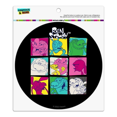 

Ren and Stimpy Warhol Grid Front Automotive Car Refrigerator Locker Vinyl Circle Magnet