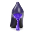 thumbnail image 3 of FSJ Women Classic Pointed Closed Toe Dressy Pumps Transparent Flared Sculpted High Heels Size 5.5 Purple, 3 of 6