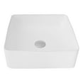 thumbnail image 2 of Stylish Vessel 14 ½" White Square Porcelain Bathroom Sink P-226H, 2 of 12
