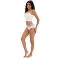 thumbnail image 5 of Unique Bargains Women's Mid-Waisted Color-Block Panties Full Coverage Briefs M White, 5 of 6