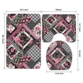 thumbnail image 3 of Pioneer Flower Floral Print Pattern Bathroom Rugs Sets 3 Piece,Toilet Cover Set,Absorbent Non Slip Bathroom Mats Sets with U-Shaped Contour Rug Toilet Rug Set, 3 of 5
