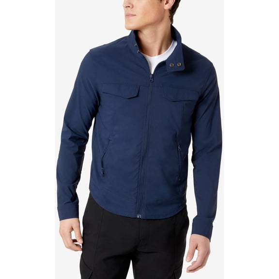 Kenneth Cole Mens Water Resistant Utility Jacket, Blue, X-Large