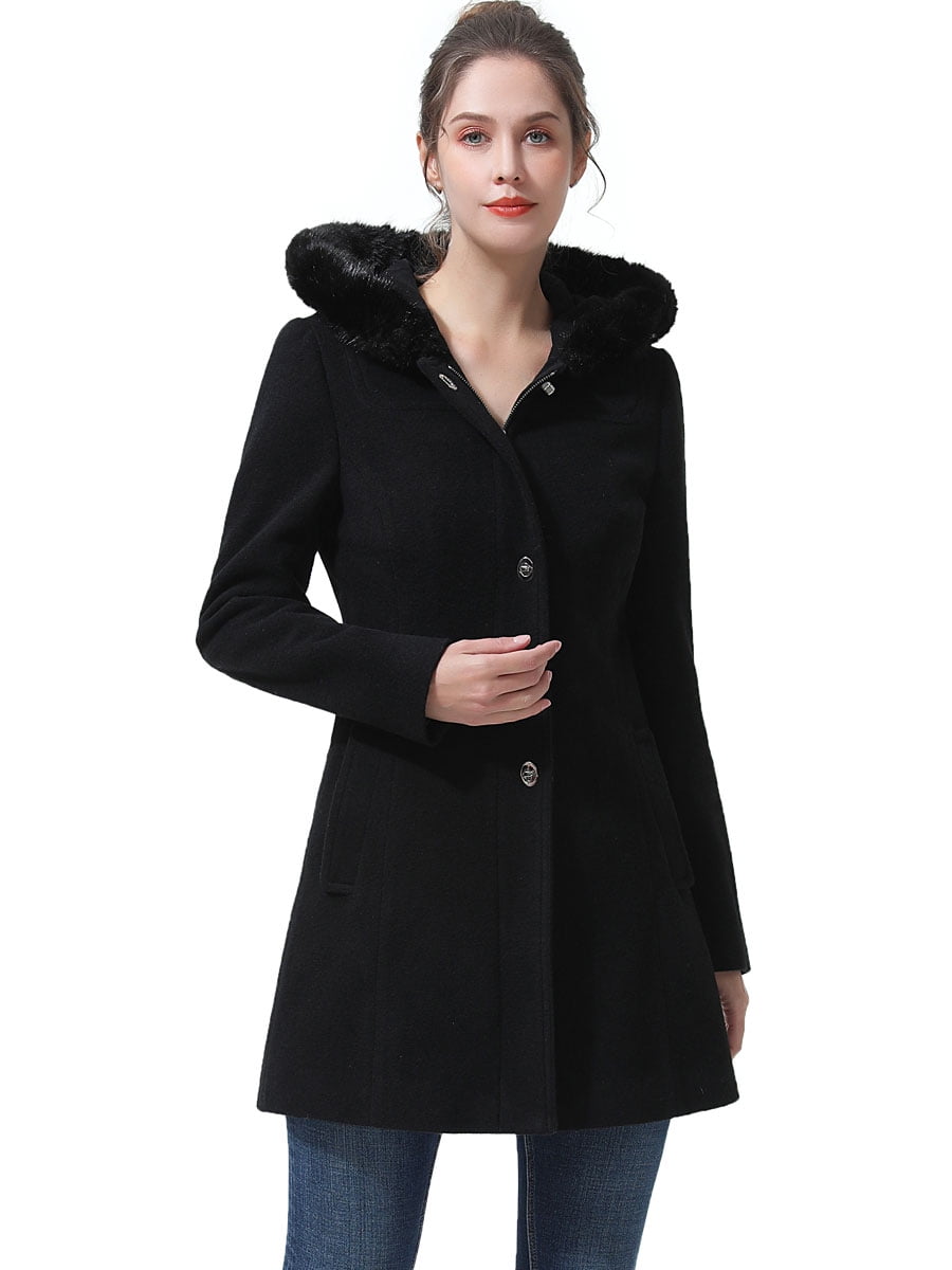 Petite wool coat with hood Clearance