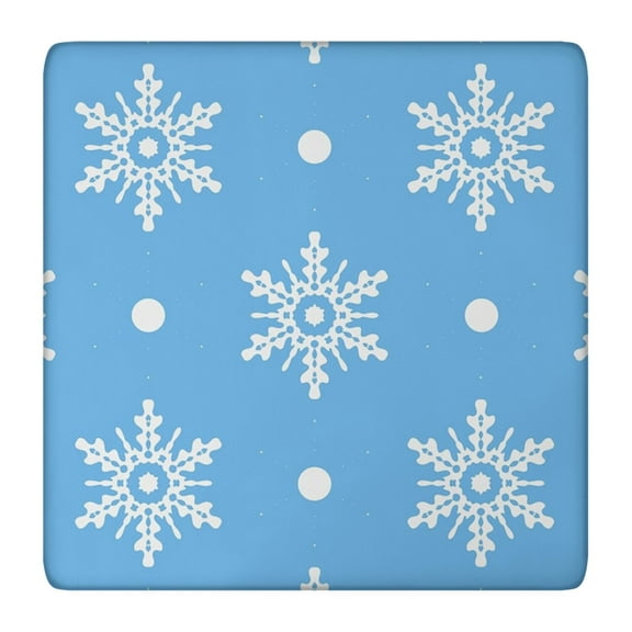 Classic Square Christmas Tablecloth 36x36 Inch with All-Around Elastic Border, Machine Washable Spandex Material Stays Flat on Table for New Year Celebration
