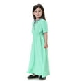 thumbnail image 7 of Krdevn Girls Maxi Dress - Elegant Long Sleeve V-Neck with Bow, Modest Ethnic Attire for Casual Party Wear,10-11 Years, 7 of 7