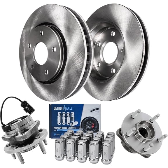 Detroit Axle - Front Brake Kit for Chevrolet HHR Malibu Pontiac G6 Saturn Aura, 2 Disc Brake Rotors 2 Wheel Bearing Hubs 20 Wheel Lug Nuts Replacement: 11.65 inch" Front Rotor