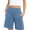 Blue, variant on Fashionmille Women's Bermuda Sweat Mid Long Length With Elastic Waist Shorts