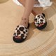 thumbnail image 3 of Nuevas Zapatillas de felpa con estampado de leopardo ins, zapatillas de algodón con tiras cruzadas, pantuflas de piel cálidas para el hogar para otoño e invierno, 3 of 5