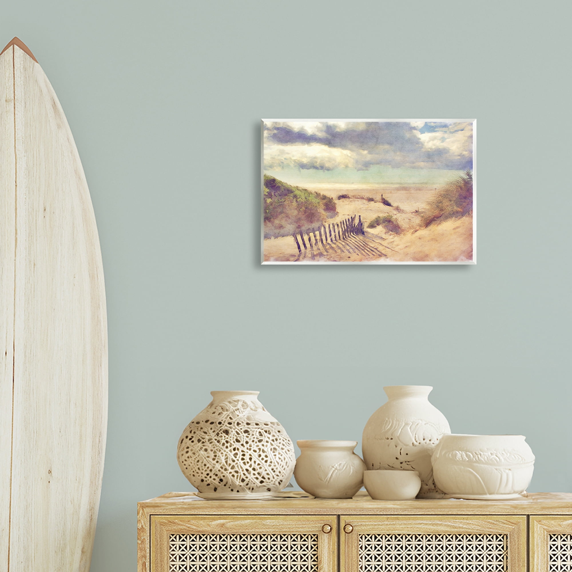 Stupell Industries Golden Sands Beach Landscape & Nature Painting Unframed Art Print Wall Art, 19 x 13