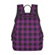 thumbnail image 1 of Disketp Purple Black Plaid Mochila Ligera e Impermeable, Mochila de Día Resistente para Viajes, Senderismo y Uso Diario para Hombre y Mujer, 1 of 7
