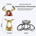 thumbnail image 5 of Small Hair Clips Metal Hair Claw Clips for Women Girls, 2 Inch Medium Claw Clips for Thin/Medium Thick Hair, Non Slip Hair Jaw Clips Strong Hair Clamps for Fine Hair (Silver, Gold), 5 of 6