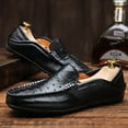 thumbnail image 5 of Spring Summer New Men's Casual Hollow Loafers Slip On Breathable Leather Flats Boat Shoes Driving Shoes Moccasins Comfort Walking Shoes, 5 of 15