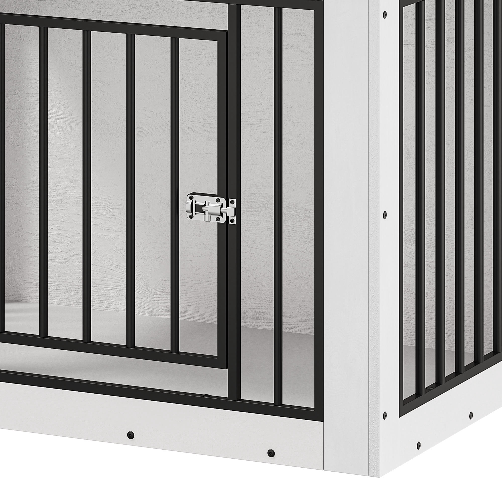 ModFusion 38" Iron and Wood Dog Cage Furniture – Stylish Pet Crate, End Table & TV Stand (Indoor Furniture)