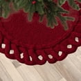 thumbnail image 5 of Hvmvliv 24in Round Boho Christmas Tree Skirt Knitted Small Xmas Tree Skirt Christmas Tree Base Cover Carpet for Christmas Tree Decoration Red, 5 of 6