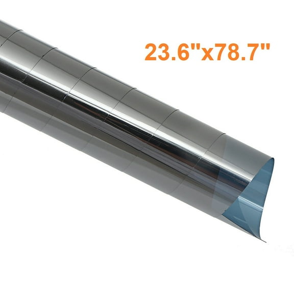 One Way Window Privacy Film, Daytime Static Cling Non-Adhesive Heat Control Anti UV Sun Blocking Decal Tint Film for Glass Door Window Home Office, Silver, 23.6"x78.7"