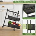 thumbnail image 4 of Carrito de almacenamiento delgado de 3 niveles con cesta extraíble, utilidad organizadora de baño enrollable, estantería de metal deslizable, ruedas bloqueables, fácil montaje, 4 of 4
