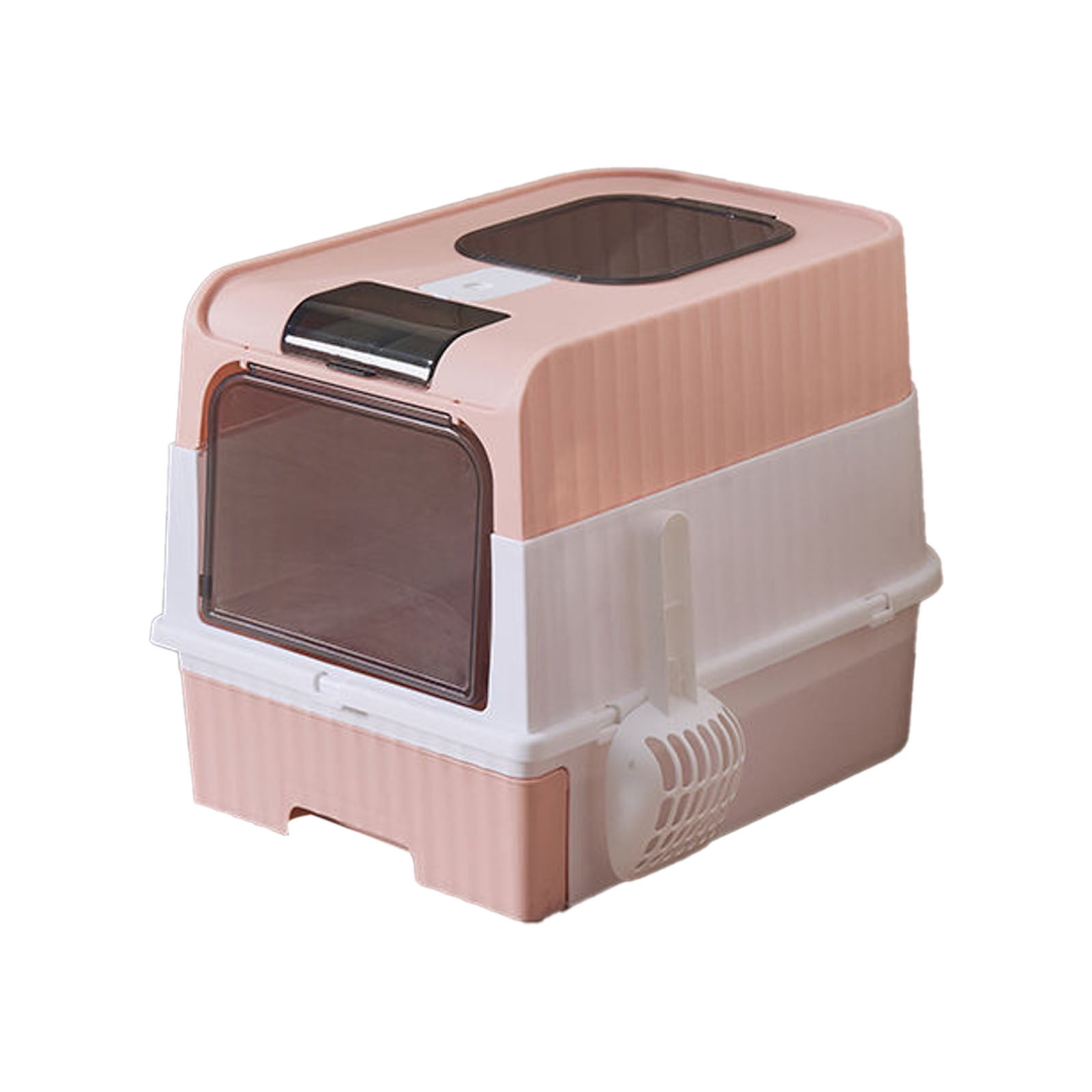 SXcggal Cat Litter With Large Foldable Cat Litter With Lid Front Entry And Top Cat Litter Easy To Clean (gray And ) Cute Healthy Practical Pet Accessories