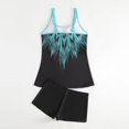 thumbnail image 5 of Wyobmus Women Modest Tankini Swimsuit Tummy Control Vintage Printed Swimwear Two Piece Bathing Suits Double Spaghetti Straps Swim Tank Top With Boyshorts D-Light Blue, 5 of 6