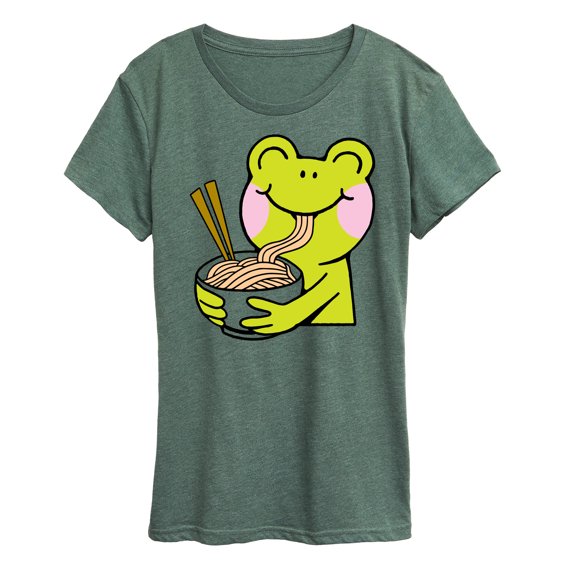 Instant Message - Kawaii - Ramen Noodles For Frog - Women's Short Sleeve Graphic T-Shirt