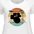 thumbnail image 4 of Inktastic Drum Set Retro Drummer Sunset Women's Plus Size T-Shirt, 4 of 5