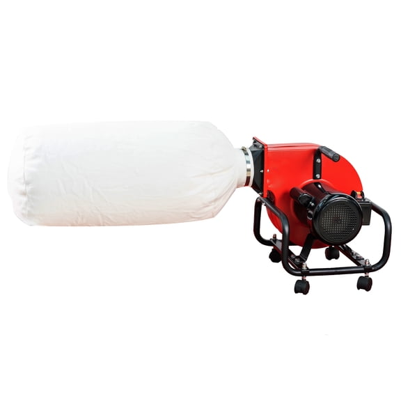 Accreate Horizontal Woodworking Dust Collector with Collection Bag, Mobile Base, Compact Design for Home and Professional Workshops