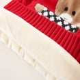 thumbnail image 7 of Cute Sweater Girls Fleece Lined Turtleneck Long Sleeve Cable Knit Sweater Bear Print Thick Winter Warm Knitwear Tops, Red, 6 Years, 7 of 7