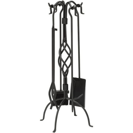 

Uniflame F-1053 5pc Black Wrought Iron Fireset with Center Weave