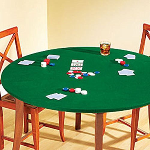 Fitted Round Elastic Edge Solid Green, Round Felt Table Cover