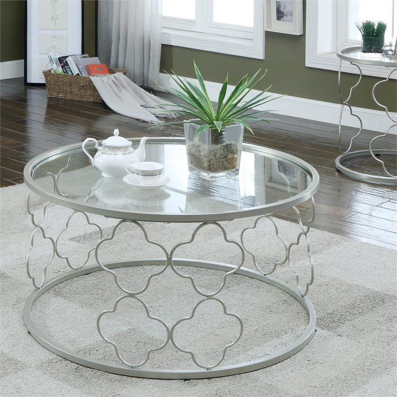 Furniture Of America Nelli Glass Coffee Table In Champagne Com - Quatrefoil Glass Top Coffee Table Furniture Of America Nelli Glass Coffee Table In Champagne Com - Quatrefoil Glass Top Coffee Table