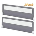 thumbnail image 1 of Set of 2 Toddler Bed Rails, 59" Breathable Mesh Material Bed Guard Safe Sleep Bedrail Bed Fence for Box, Leather, Flat Bed, 1 of 8