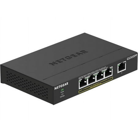 Netgear GS305PP-100NAS 5-Port Gigabit Ethernet SOHO Unmanaged Switch with 4-Ports PoE+ (83W)
