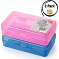 thumbnail image 2 of Pencil Box, 2 Pack, Assorted Color, Pencil Case For Kids, Pencil Box For Kids, Plastic Pencil Box, Hard Pencil Case, School Supply Box, Crayon Box, 2 of 4