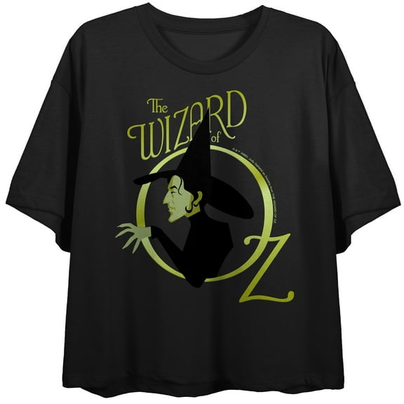 The Wizard of Oz Wicked Witch Women's Black Crop Top-Medium