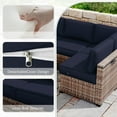 thumbnail image 4 of Kimunuk 14 Piece Outdoor Furniture Replacement Cushions, 5" Foam Foam High-Density, Fits 6-Seat Sectional Rattan Conversation Set, Patio Water-Resistant Sofa Cushions, Navy, 4 of 6