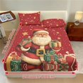thumbnail image 3 of HELLHERO Santa Claus and the Starry Sky 3 Piece Fitted Bedding Set for Women Kids, 1 Fitted Sheet and 2 Pillowcases, No Flat Sheet Deep Pocket Cozy Fitted Set for Home Decor Kids Bedroom, 3 of 6