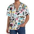 thumbnail image 3 of Wukai Dinosaur Men's Casual Short-Sleeve Button Down Shirt - Lightweight Summer Dress Shirt for Daily Wear-Small, 3 of 7