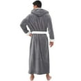 thumbnail image 3 of WZXFASHION Men's Winter Plush Lengthened Shawl Bathrobe Home Clothes Long Sleeved Robe Coat Intimates Grey XXL, 3 of 7