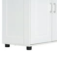 thumbnail image 7 of Tall Bathroom Floor Storage Cabinet With Adjustable Shelves And 4 Doors - Ideal For Storing Shower Items, Towels, Hairdryer In White Wide Unit Doors, Shelves, Board Supplies, 7 of 7