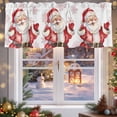 thumbnail image 5 of Christmas Valances for Windows, 42 x 18in, Watercolor Snowflakes Retro Santa Claus White Rod Pocket Kitchen Valance Curtain Light Filtering Window Treatments for Living Room Bedroom, 1 Panel, 5 of 7