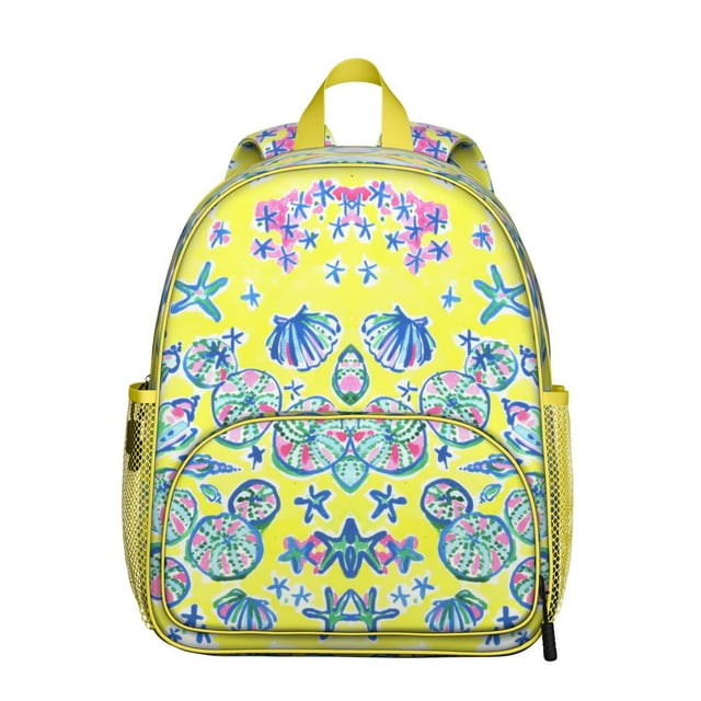 Spiral Seashell Student Backpack - Durable Oxford Fabric Travel and School Backpack with Cute Fish and Tropical Coral Print, Comfortable Dual Shoulder Support